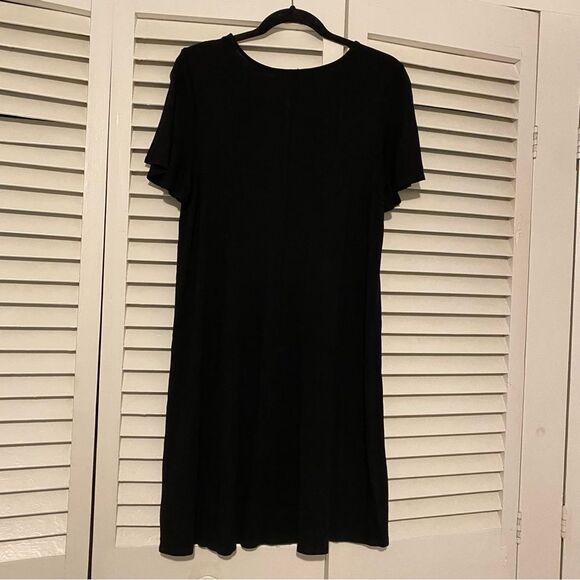 Adrianna Papell size Medium Black Neutral Lagenlook Stretch Swing Dress - Picture 5 of 7